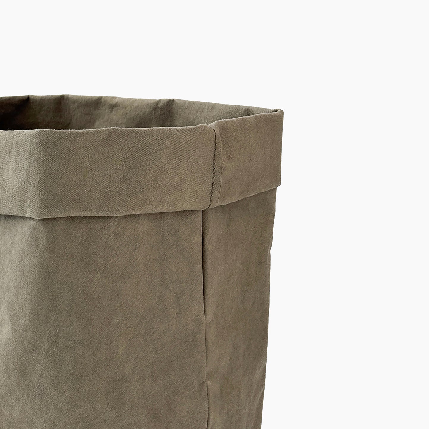 Close-up of a chino washable paper bag on a white background
