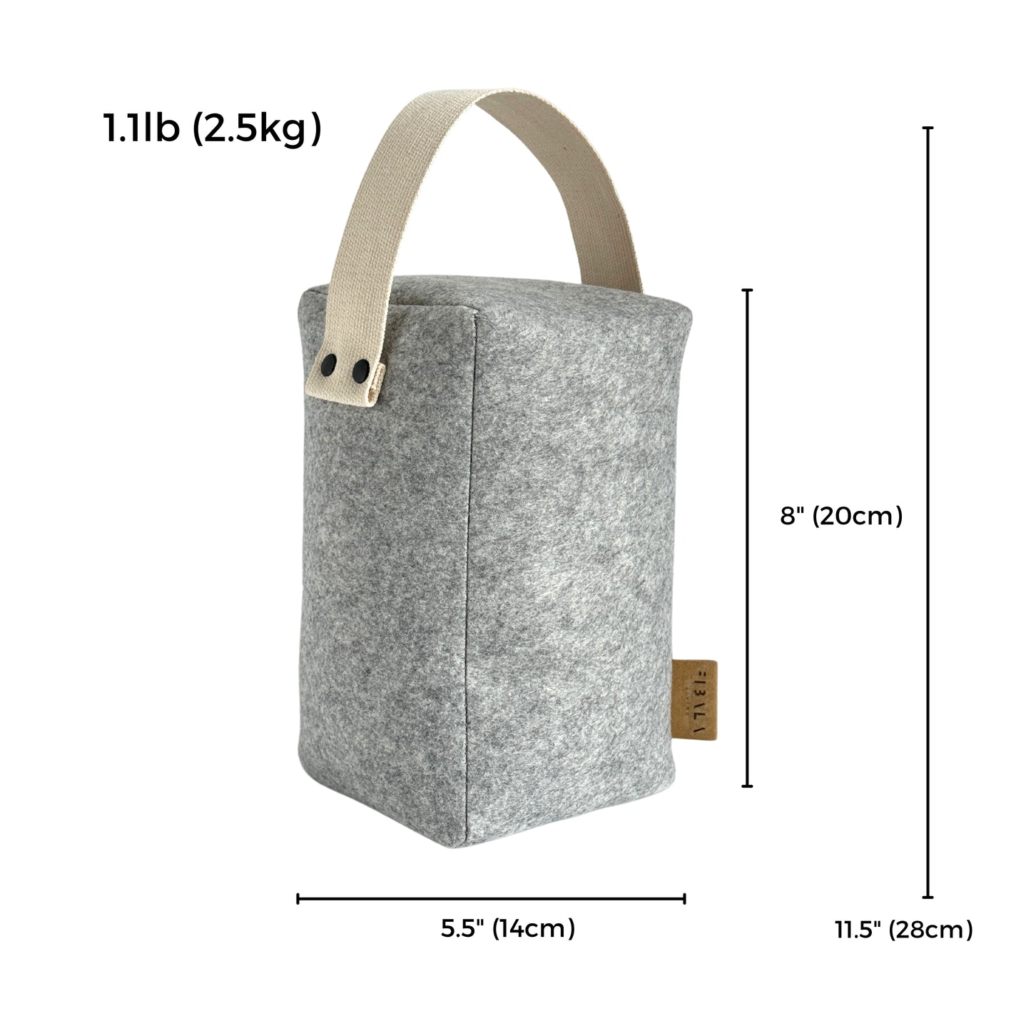 Lund Wool Door Stop - Dark Grey