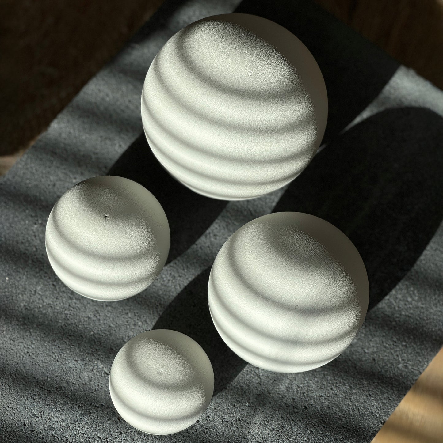 Sphere Concrete Decoration, Set of 4 - White