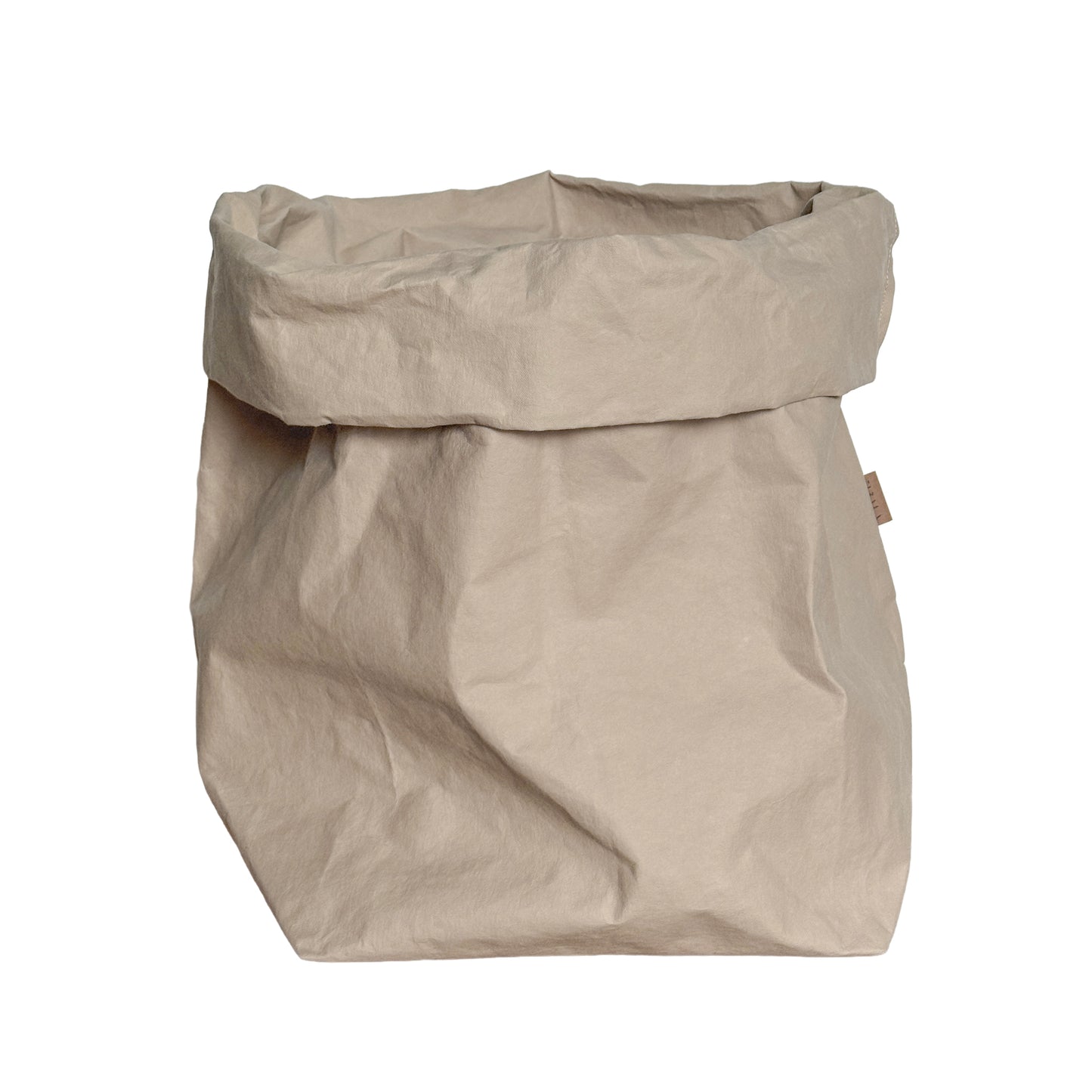 Sand washable paper bag on a white background