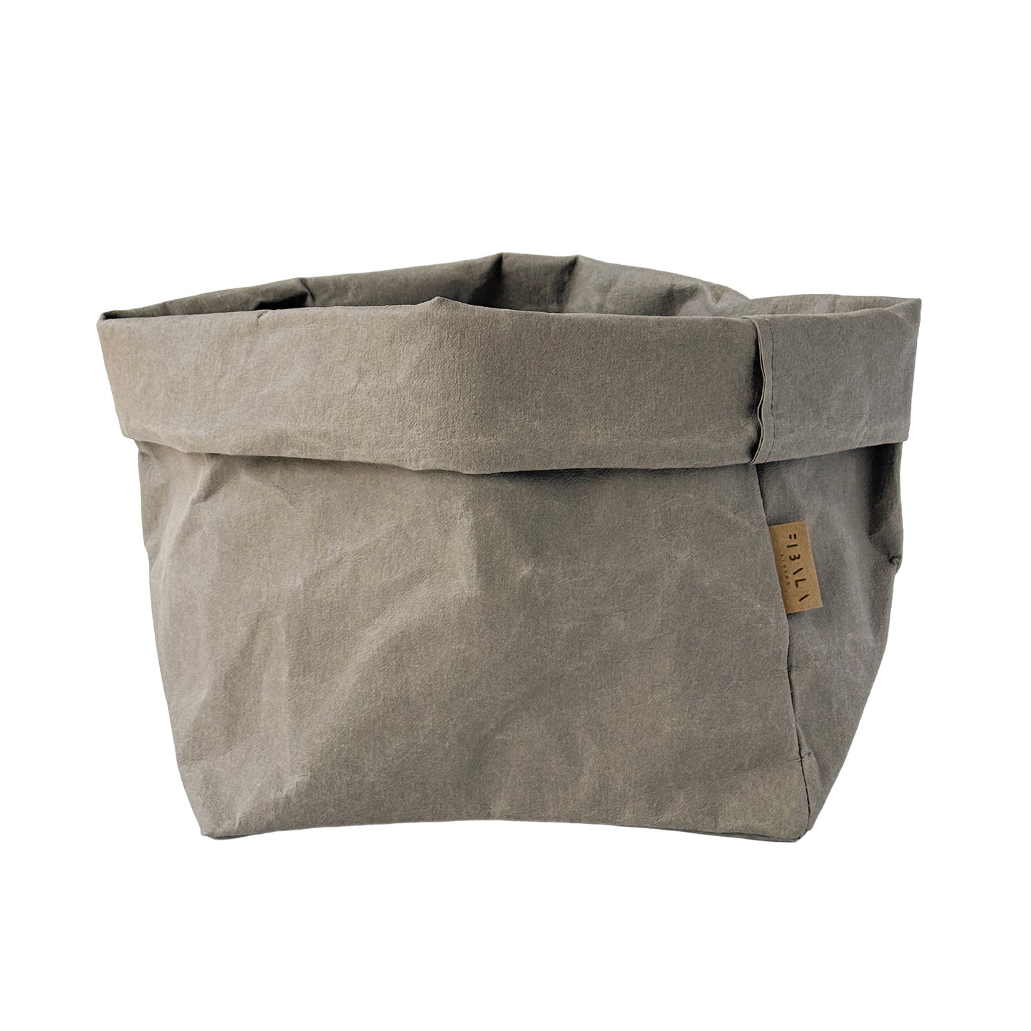 Chino brown washable paper bag with brown label on white background.