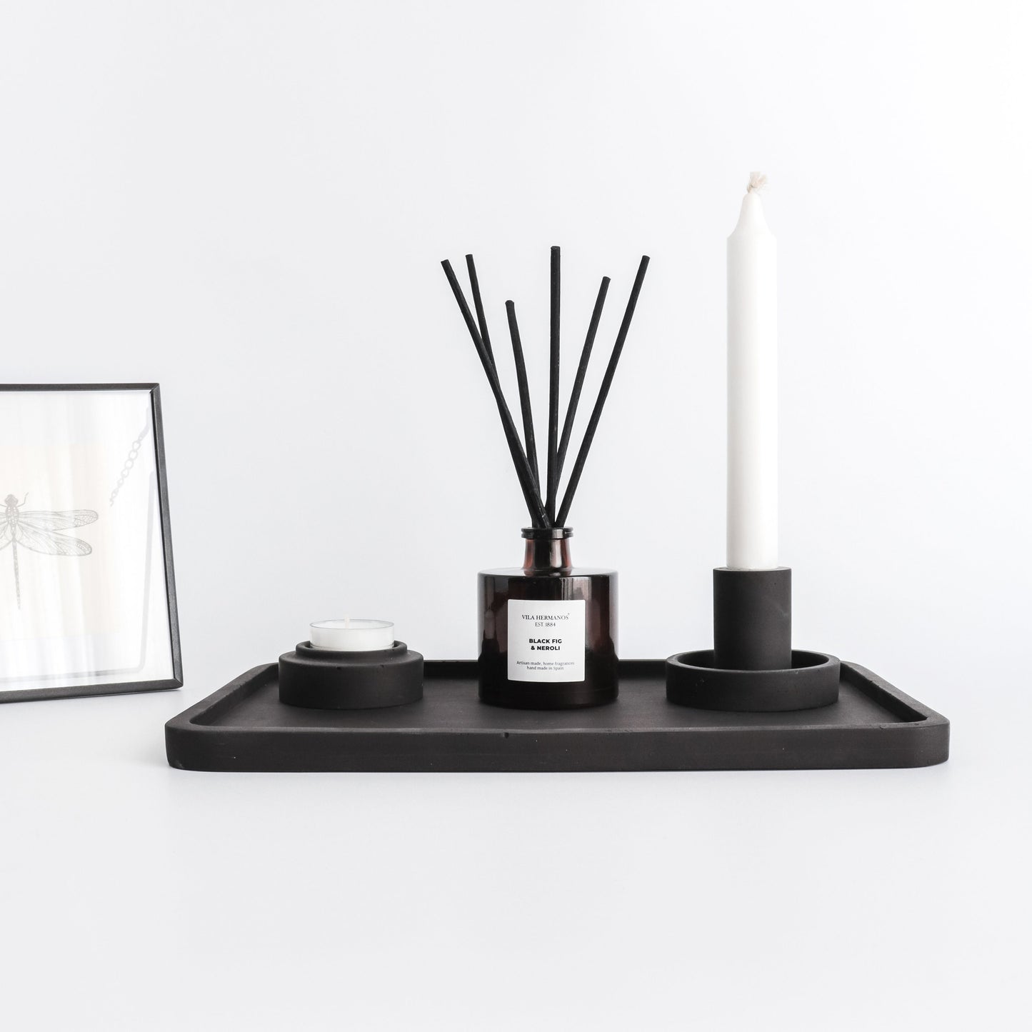 Nordic Concrete Tray, Large - Black