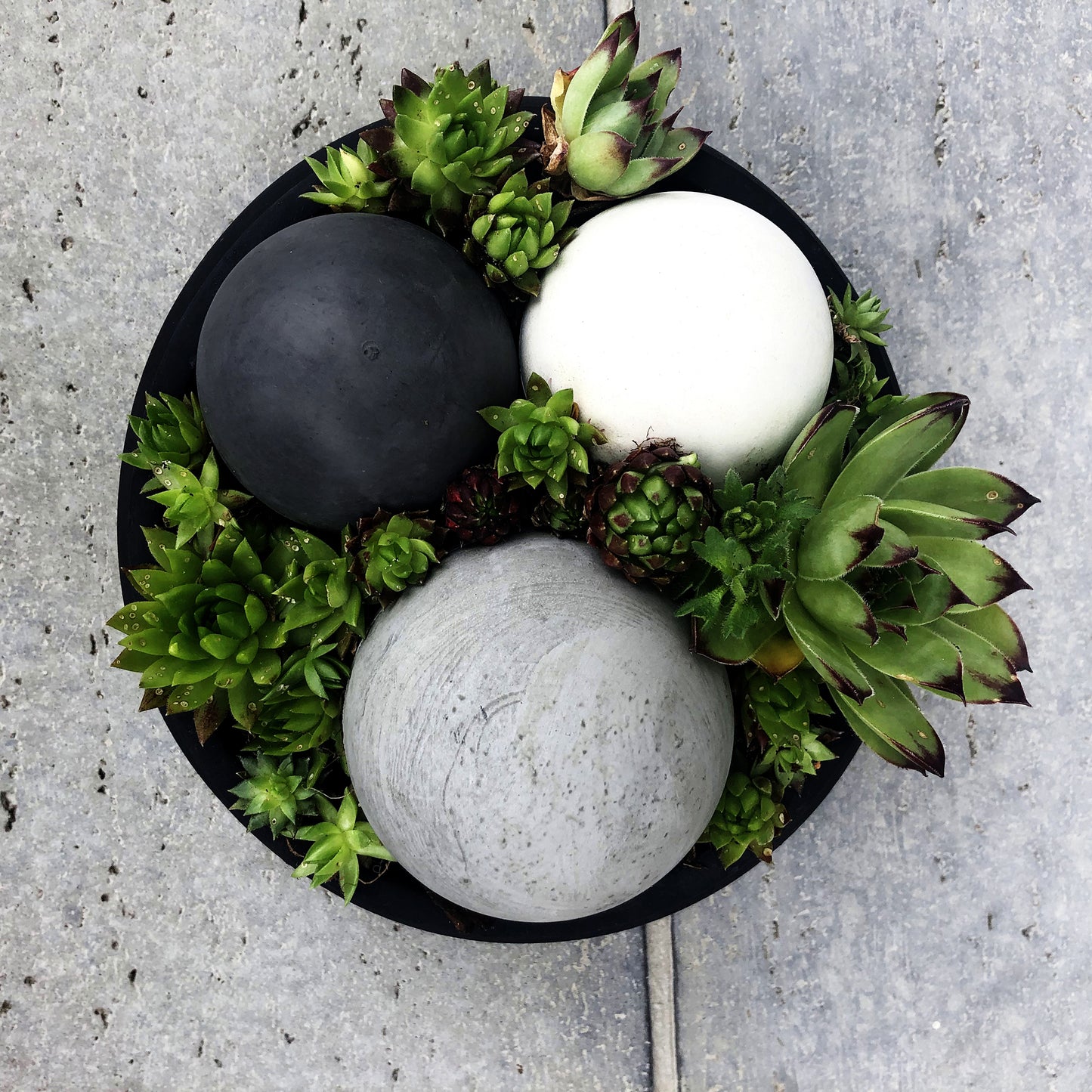Sphere Concrete Decoration, Set of 3