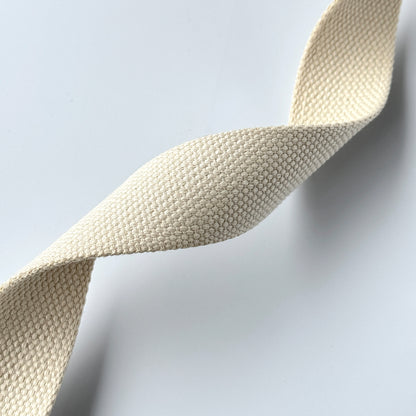 Natural cotton strap material close-up texture