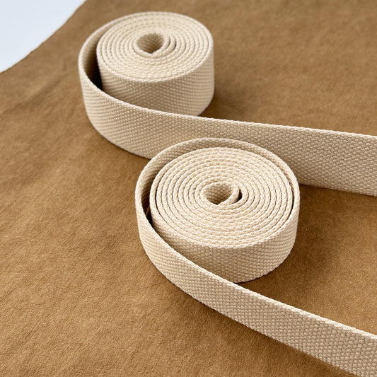 Natural cotton webbing strap by meter