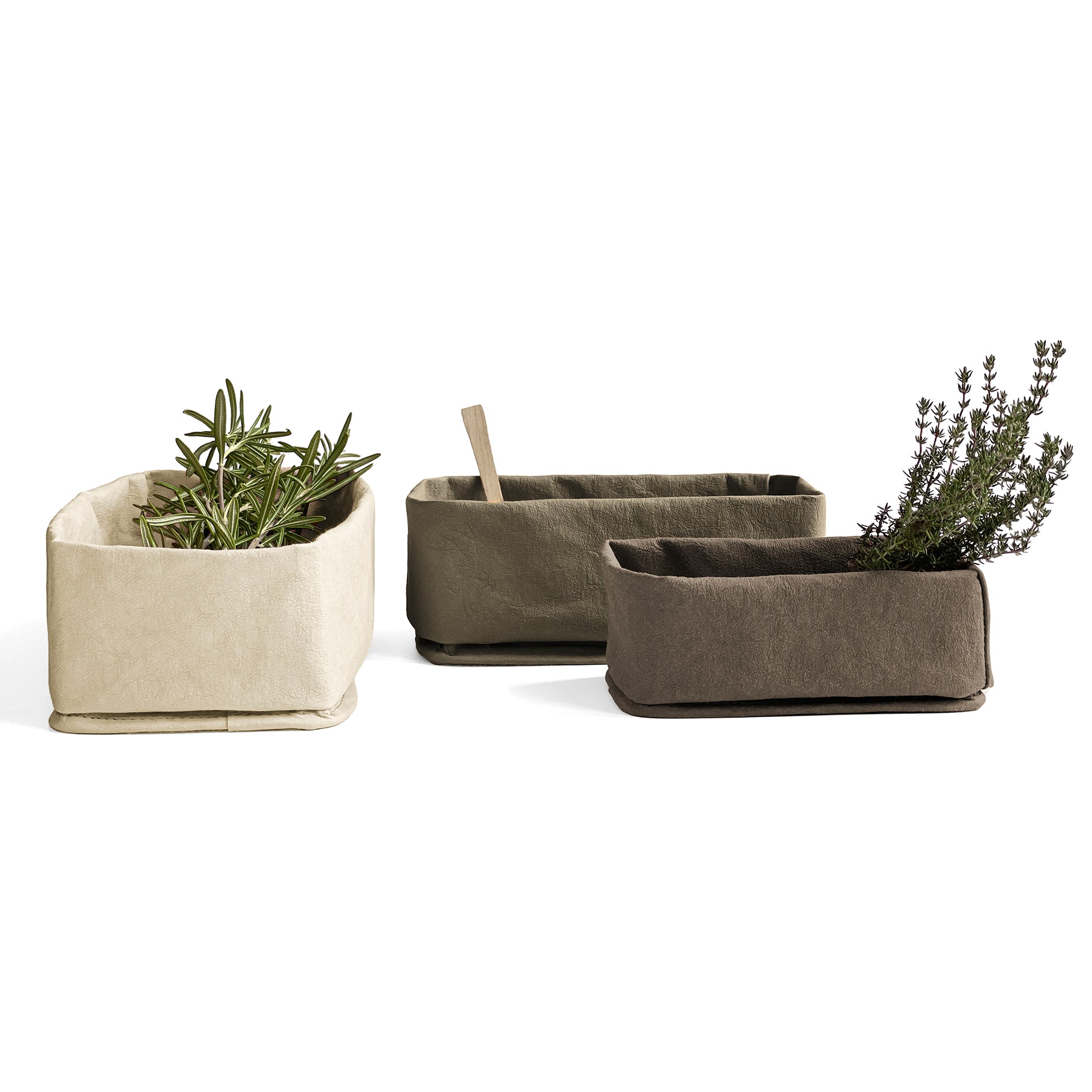FLORO storage basket shown in small medium and large sizes