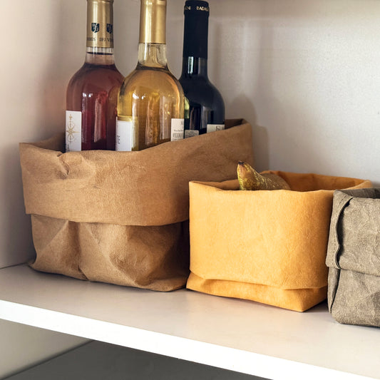 Large Washable paper bag for bottle and fruit storage