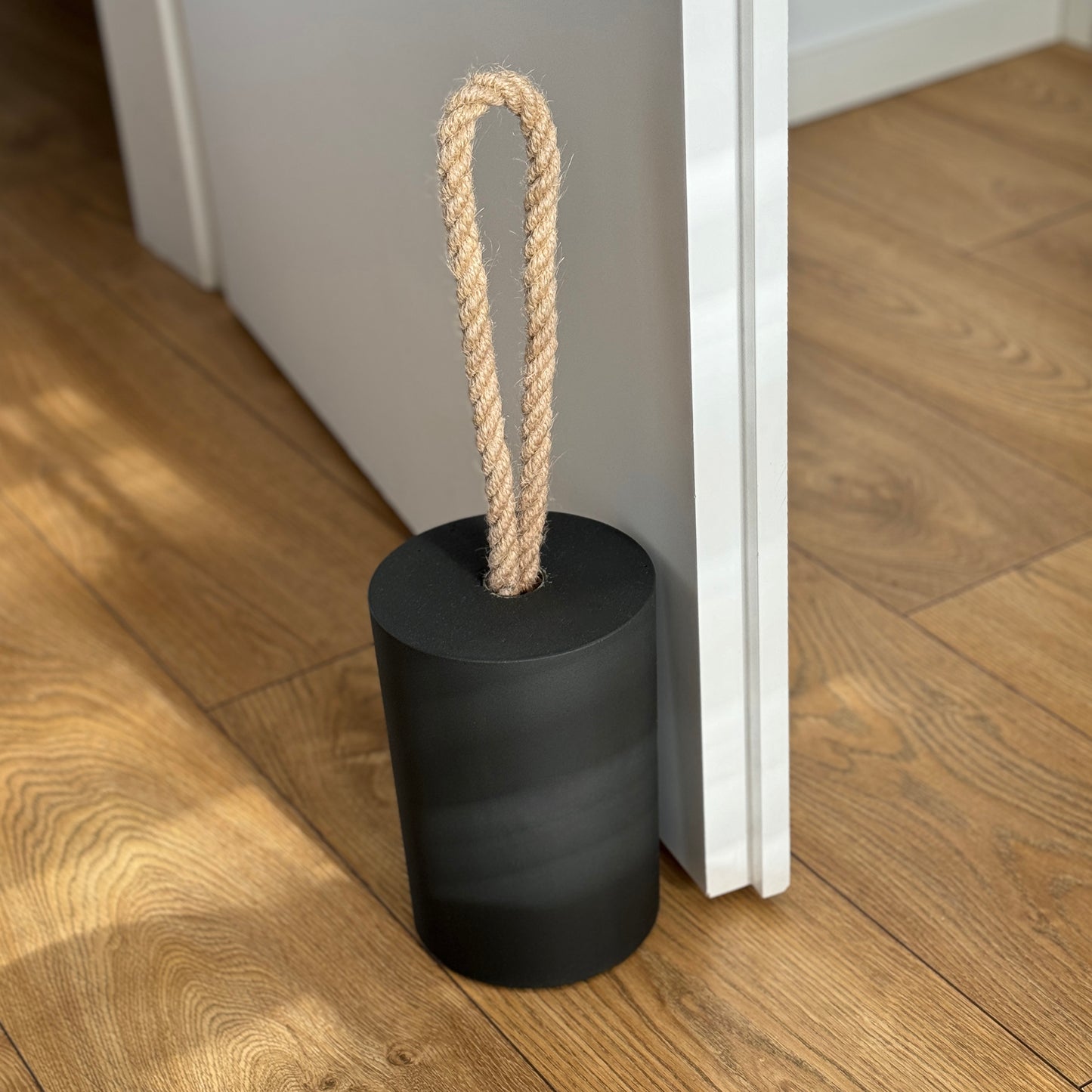 Minimal concrete door stop black base modern home decor