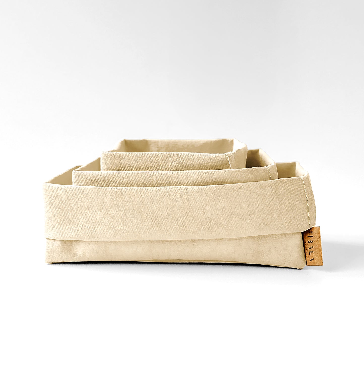 Mono washable paper storage basket in sand