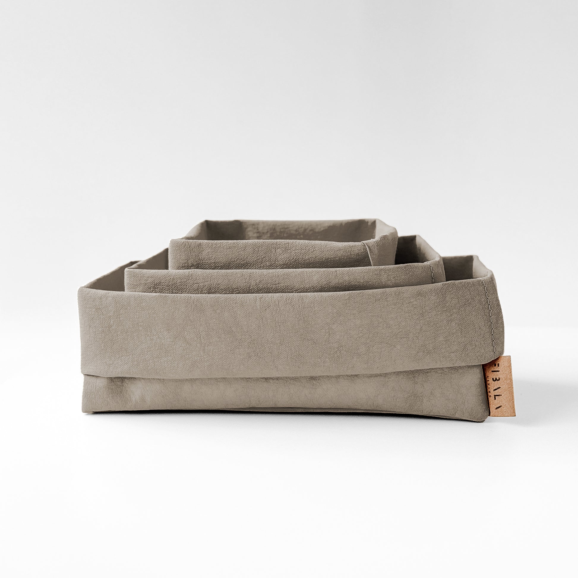 Mono washable paper storage basket in chino