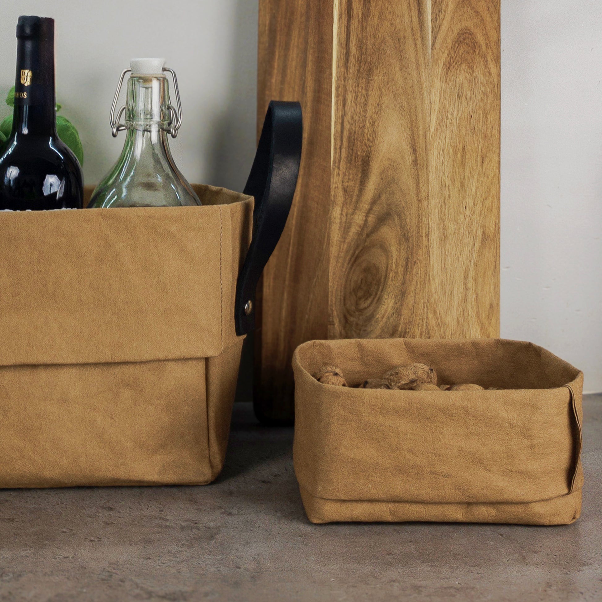 MONO minimalist storage basket used as kitchen organizer