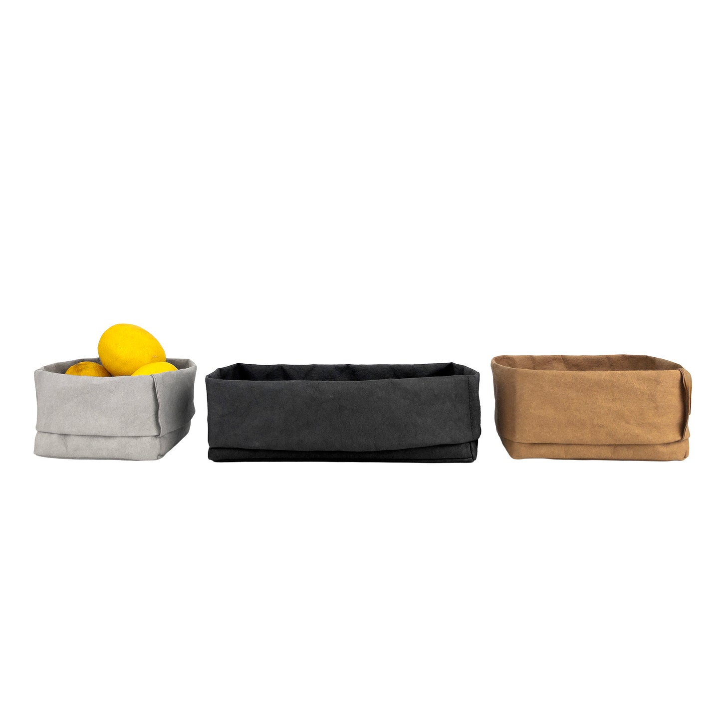 MONO storage basket shown in small medium and large sizes