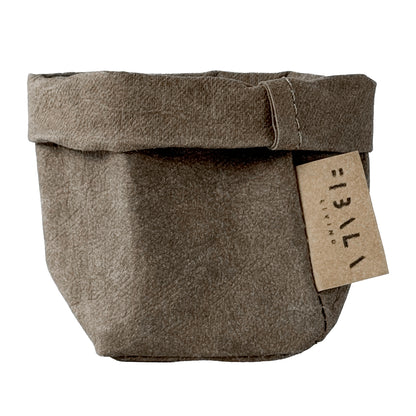 Mini Cocoa Brown Washable Paper Bag on White Background. Eco-friendly and Stylish.