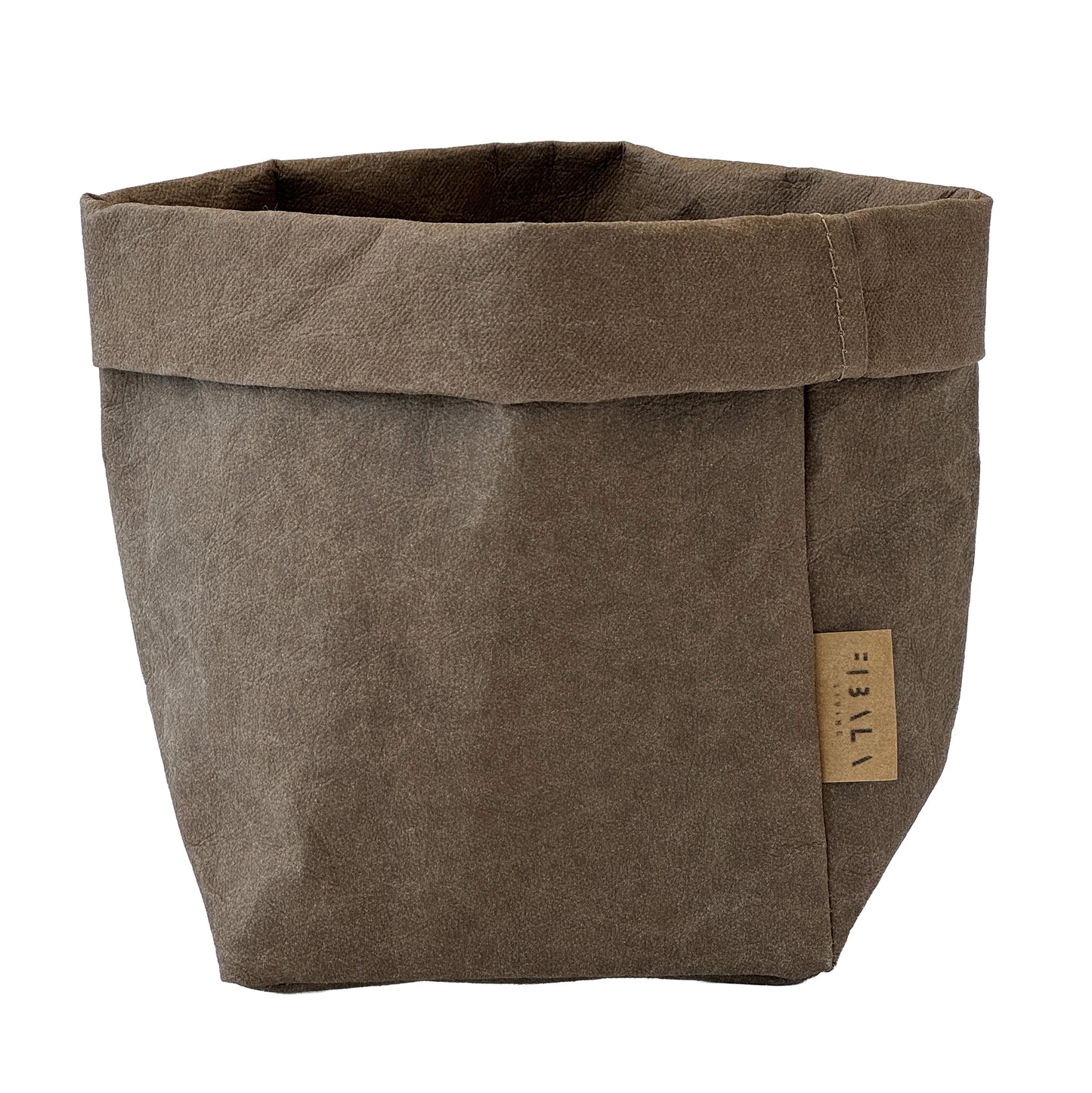 Small Cocoa Brown Washable Paper Bag on White Background