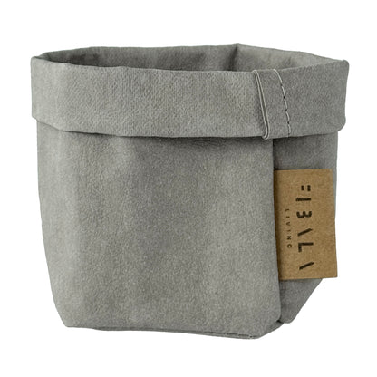 XS Grey Washable Paper Bag on white background