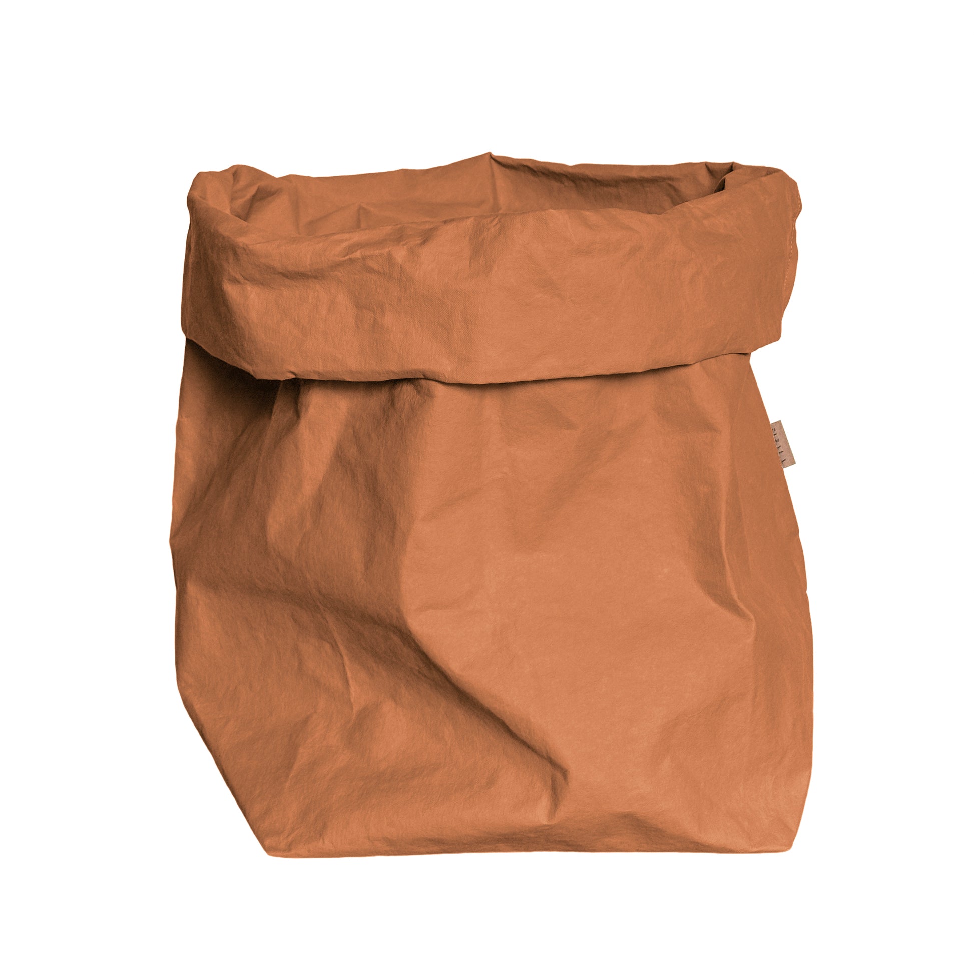 Grande washable paper storage bag in cinnamon