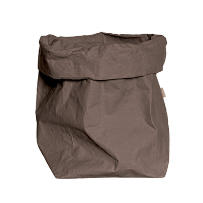 Grande washable paper storage bag in cocoa