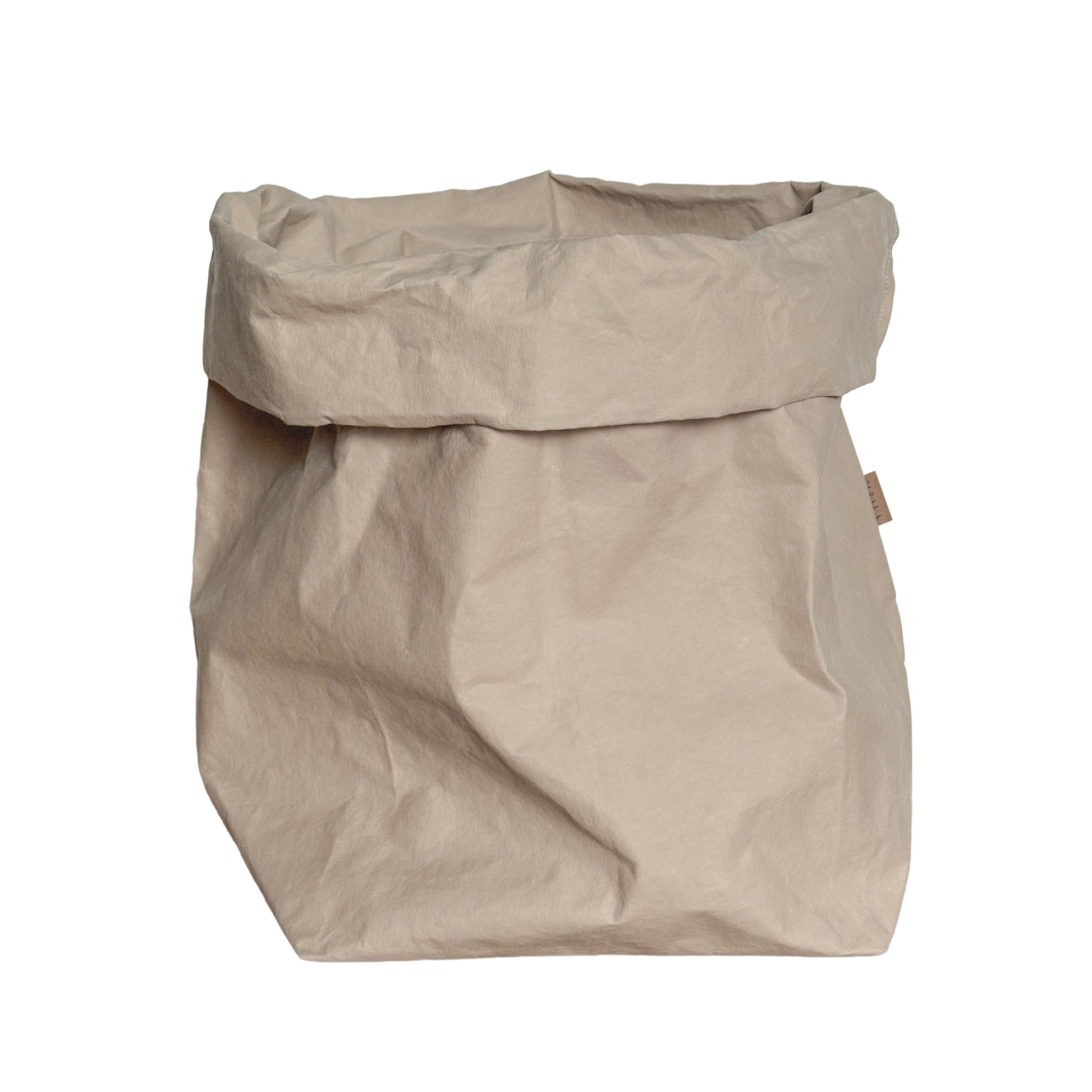 Sand washable paper bag on a white background
