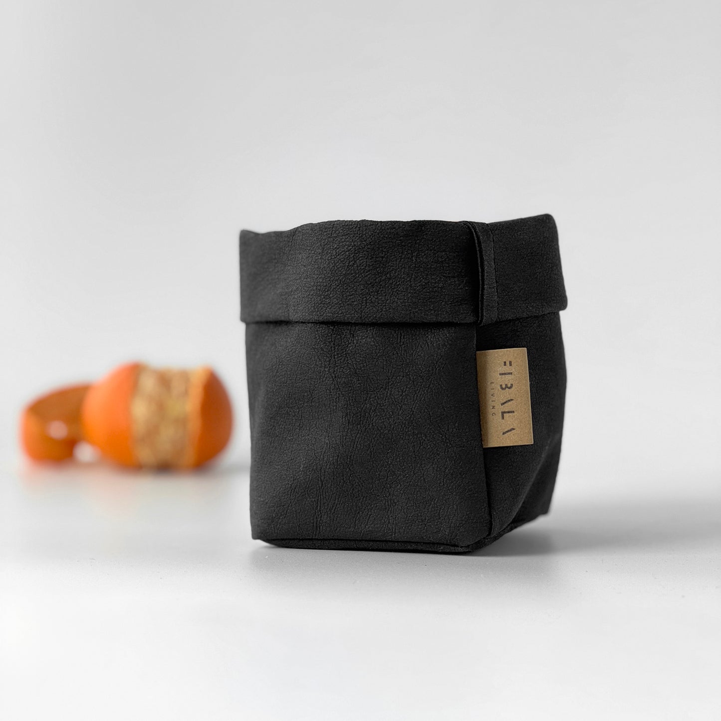 XS tall washable paper storage bag in black for modern home storage