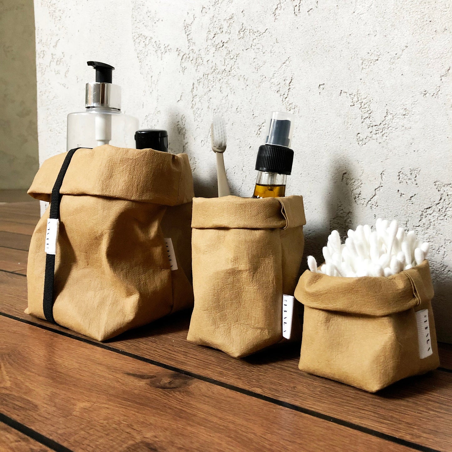 Washable paper bag for storage